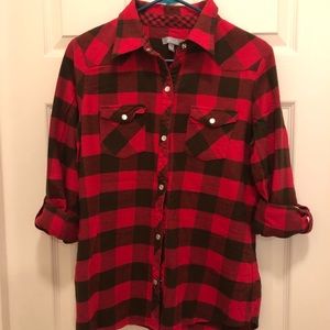 Delia’s Red Plaid Flannel Shirt